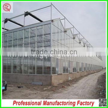 Hot sale multi-span glass 7.2m agriculture greenhouses for garden