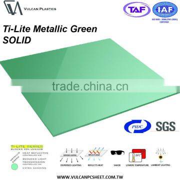Opaque Lower Temp Plastic Polycarbonate Solid Flat Sheet (Ti-Lite Metallic Green Solid Flat)