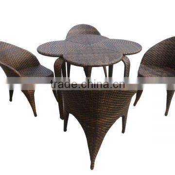 C - CF789 Aluminum Synthetic Wicker Furniture Special Design Table and Chairs photo-2
