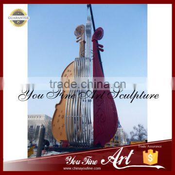 Cello Musical Stainless Steel Urban Statue