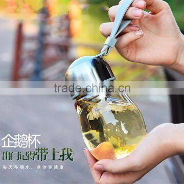 Glass Works Supply Creative Belly Penguins Cup Glass Cup Diving Silicone Strap Penguin photo-6