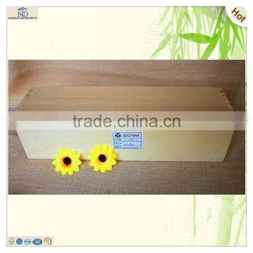 Rectangle Handles Carved One Bottle Wood Wine Case photo-4