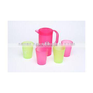 plastic PP water pitcher set with 4 cups