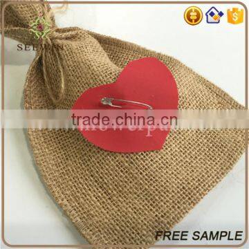 High Quality Heart Pattern Personalised Jute Bag photo-5