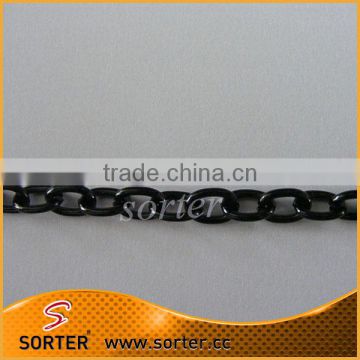 Curb Chain, aluminum, gunmetal finish, 12x8mm