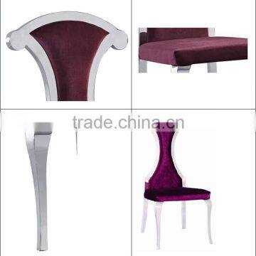 B8028 Modern Antique Velvet Steel Chairs for Wedding photo-3