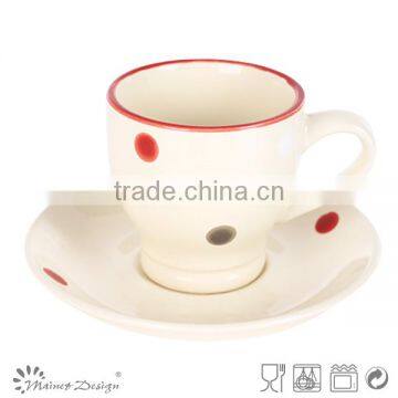 Cup Saucer handpainting top sale with dots