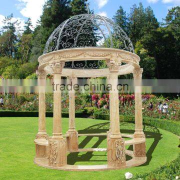 Hot Sale Modern Home Decor Marble Carving Stone Gazebo photo-5