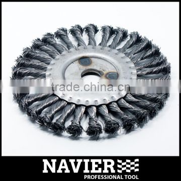 Steel wire brush twist knot wheel brush bevel brush with arbor hole