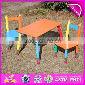 2015 MDF Kids Study Desk Chair in Pencil Design,Portable Folding Table Chair Set,Hot Sale Wooden Study Table and Chair WO8G106 photo-3