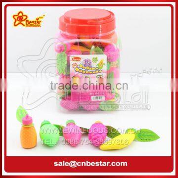 Fruit Shape Sour Powder Candy In Jar