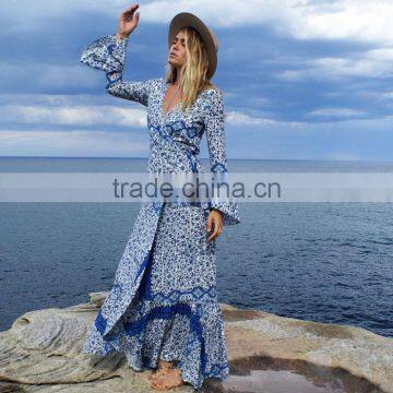 Boho Print Ladies Long Casual Dresses Pictures
