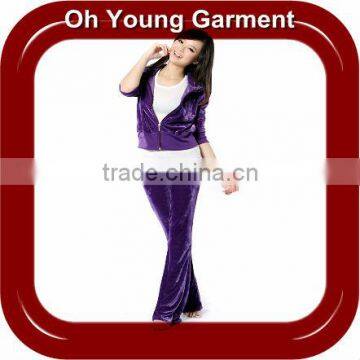 Girl's Velour Zip Tracksuits in Plus Size