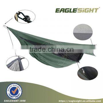 Hot sales portable parachute hammock with rain fly and tree strap