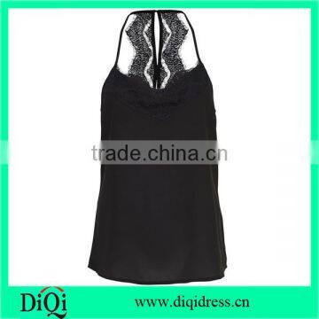 guangzhou fashion detailed lace sleeveless tank tops