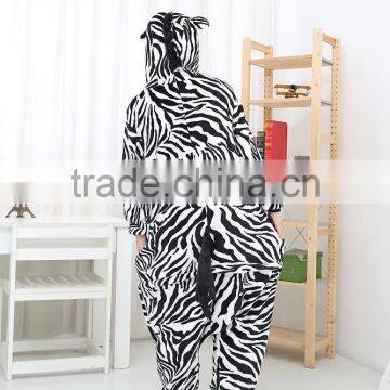 Flannel Cartoon Adult Animal Jumpsuit Animal Pajamas Jumpsuit Zebra Design photo-3