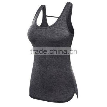 High Quality Solid Color Wholesale Custom Womens Sport Tank Top photo-3