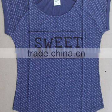 2014-15 New Allover Print Raglan Sleeve Ladies t- Shirts