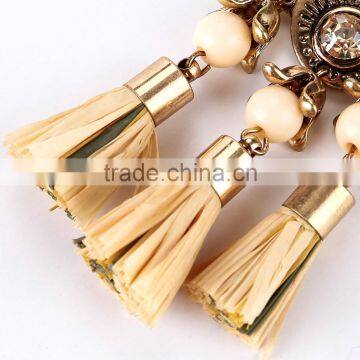 Vintage Ethnic Alloy Plated Tassel Pendant Drop Earrings for Women photo-2