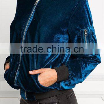 MGOO Foshan Manufacturer Custom Velvet Cotton Women Jackets Long Sleeves Zipper Up Jackets And Plain Coat photo-4