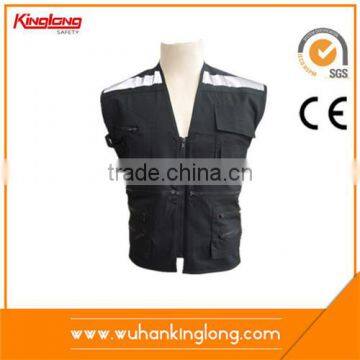 Poplin sleeveless work Uniform Desgin black safety vest