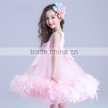 Pink Flowers Girl Dresses With Rhinestone Angel Dress photo-2