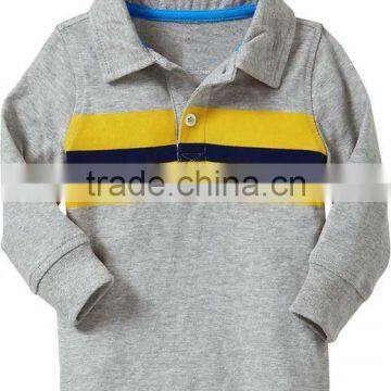 BOYS CUT & SEW LONG SLEEVE POLO T SHIRT