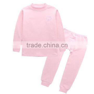 factory made in china kids sleeping wear/custom solid color child high collar render garment