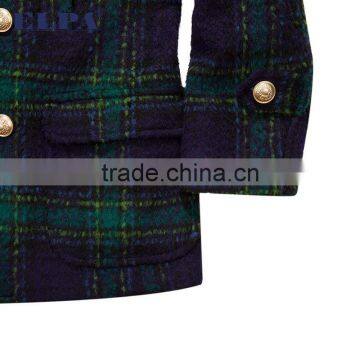 ELPA 2016 Kid's Coats Latest Design Plaid Luxury Wool Coat for Winter photo-3