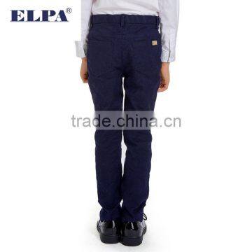 ELPA Latest Design Embroidered Dark Blue Elastic Boys' Trousers Handsome Casual Boys Pants With Elastic Belt Waist photo-3