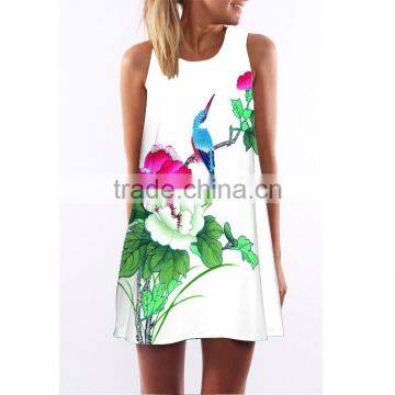 HOT Plus Size Slit Sleeveloose Irregular Mini Chiffon Dresses Women Summer Dress 2015 New Fashion