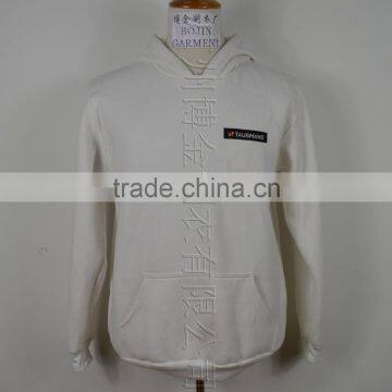 100% cotton white color women's hoodie for wholesale