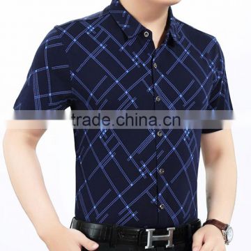Business Casual Men Mercerized Cotton Short Sleeve Shirt photo-2