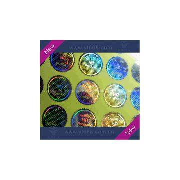 Demetallization numbe hologram sticker