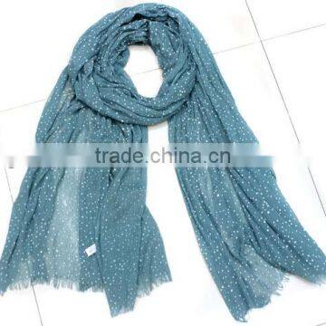 new design fashion ladies polka dot printed cotton scarf