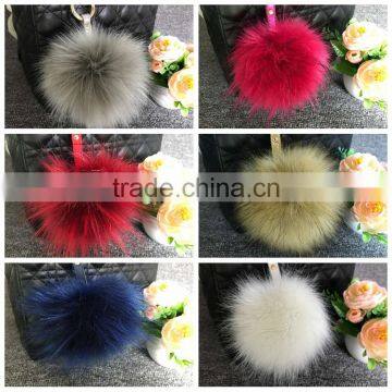 Custom-Made Colorful Pompoms Bag Parts Accessories Pom Keychain Faux Fur Ball