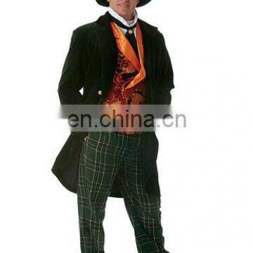 Deluxe adult mad hatter costume for man sexy carnival fancy dress costume promotion AGM2440