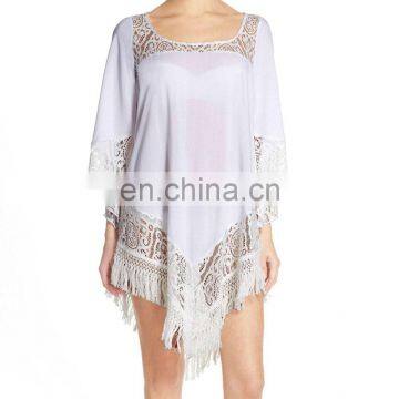 C30 Fringed cover-up beach kaftans tunics white