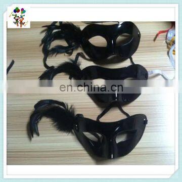 Sexy Venetian Masquerade Dance Black Party Masks with Feather HPC-0486