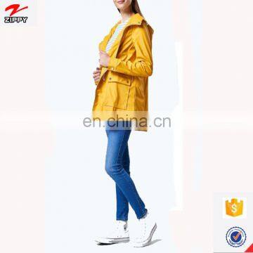 Women's Winter Outwear Yellow Color Ladies Warm Parka Hooded Jacket Coat photo-2