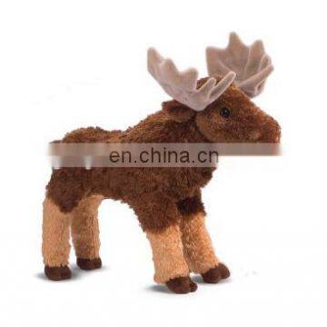 Four foot standing with big horn dark brown PLush moose toys