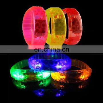 Led bracelet sound activated or button activated flashing light custom logo concert led bracelet