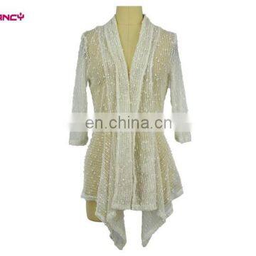 Fashionable Black and White Hit Colour Two Piece Vest Dress And Long Blouse Cardigan For Women Everyday Wear photo-6