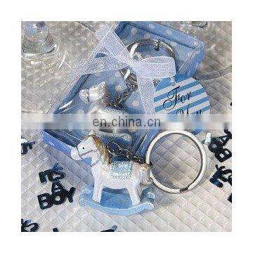 Blue Rocking Horse Keychain Favors