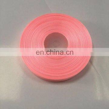 High quality pink color double face printed satin ribbon