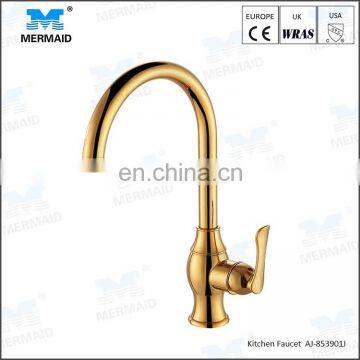 AoJie Luxury Series Gold Plated Single handle kitchen faucet taps sink mixer taps