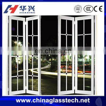 Australia standard laminated/tempered/insulated glass white color conch profile plastic/upvc/pvc accordion folding door