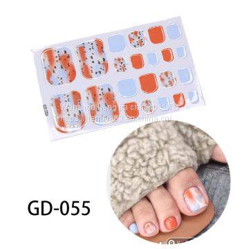 Nail Sticker Adhesive Toenail Art Polish Tips French Glitter Sequins Nail Wraps Strips Easy To Wear Manicure for Women photo-2