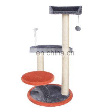 Happy indoor funny high proveedor china cat tree with bird toy