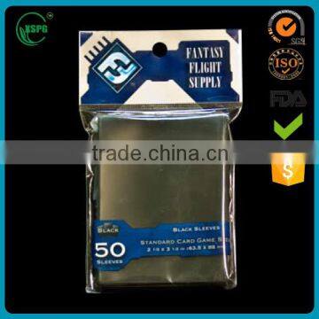 Cheap transparent plastic header opp card sleeve with high quality